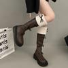 Autumn Winter Short Plush Woman Knee High Boot Fashion Butterfly-knot Knight Long Booties Botas Feminino