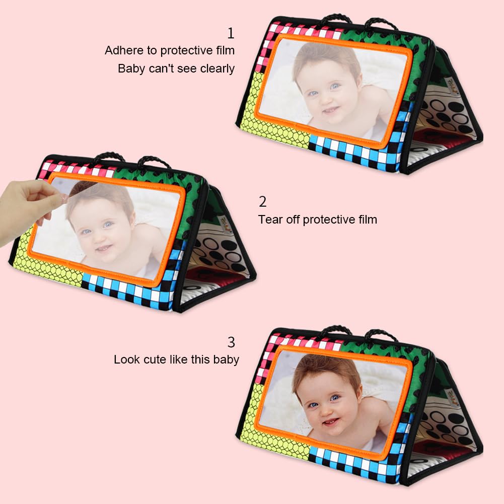 Игрушки для выкладывания на живот младенца, черно-белые, зеркало для новорожденных, развивающие игрушки Монтессори, для ползания, высококонтрастные, сенсорные игрушки