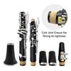 Yinfente Professional Ebonite Clarinet, B Flat, for Beginners, with Two Barrels, Hard Case, Cleaning Kit, Mouthpiece, Cork Grease, and Gloves