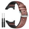 Strap for Suunto Core All Black Smart Watch Leather + Silicone Watch Band Replace Bracelet ,Metal Connectors