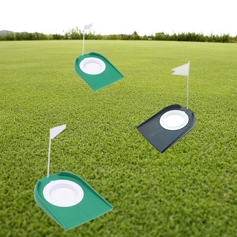 Тренажер для гольфа в помещении с лункой, паттер с флагом, тренировочное приспособление для игры на лужайке, домашнее учебное приспособление для игры во дворе, регулируемое отверстие