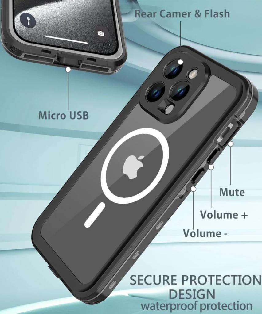 Водонепроницаемый чехол IP68 для iPhone 16 15 14 Plus 13 Pro Max, противоударный, защита от песка, защитный экран