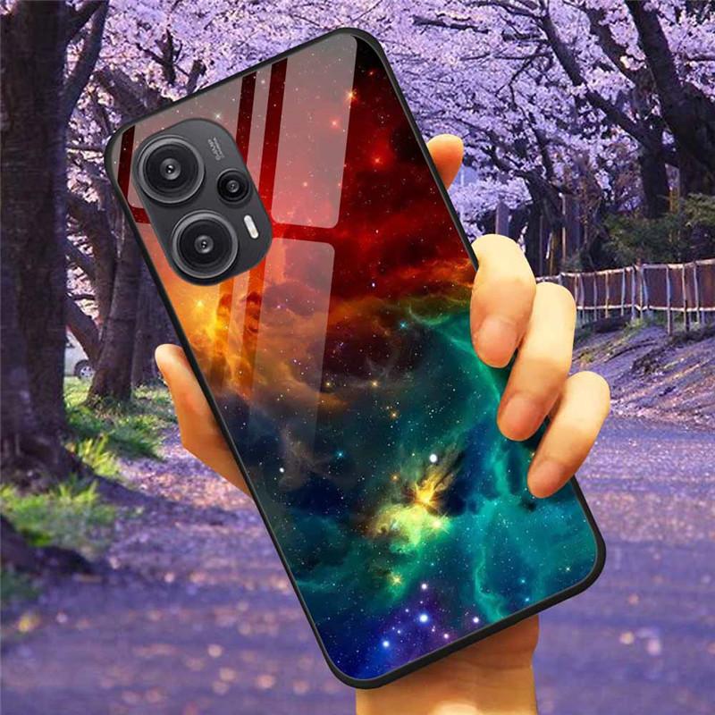 Для Xiaomi Poco F5 5G / F5Pro Чехол Закаленное Стекло Озеро Луна Жесткая Защитная Крышка для POCO F5 Pro Capas Funda на PocoF5 Роскошный Coque