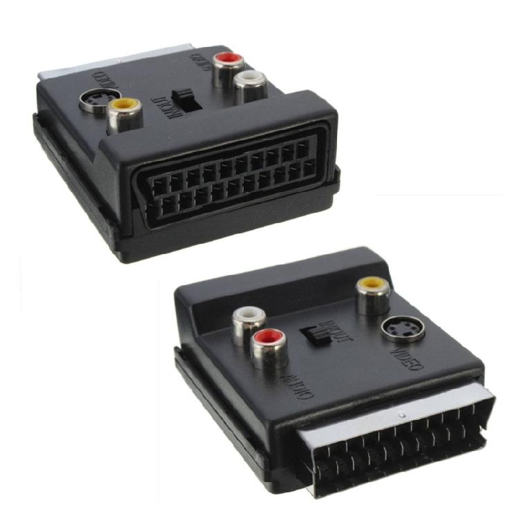 Переключаемый AV-адаптер SCART с противоскользящим корпусом из АБС-пластика и металла, точный, для надежного преобразования видео