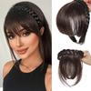 LISI HAIR 1pc Elegant Women's Clip-In Synthetic Bangs With Braid Design Fiber Hair  For Women Accessories