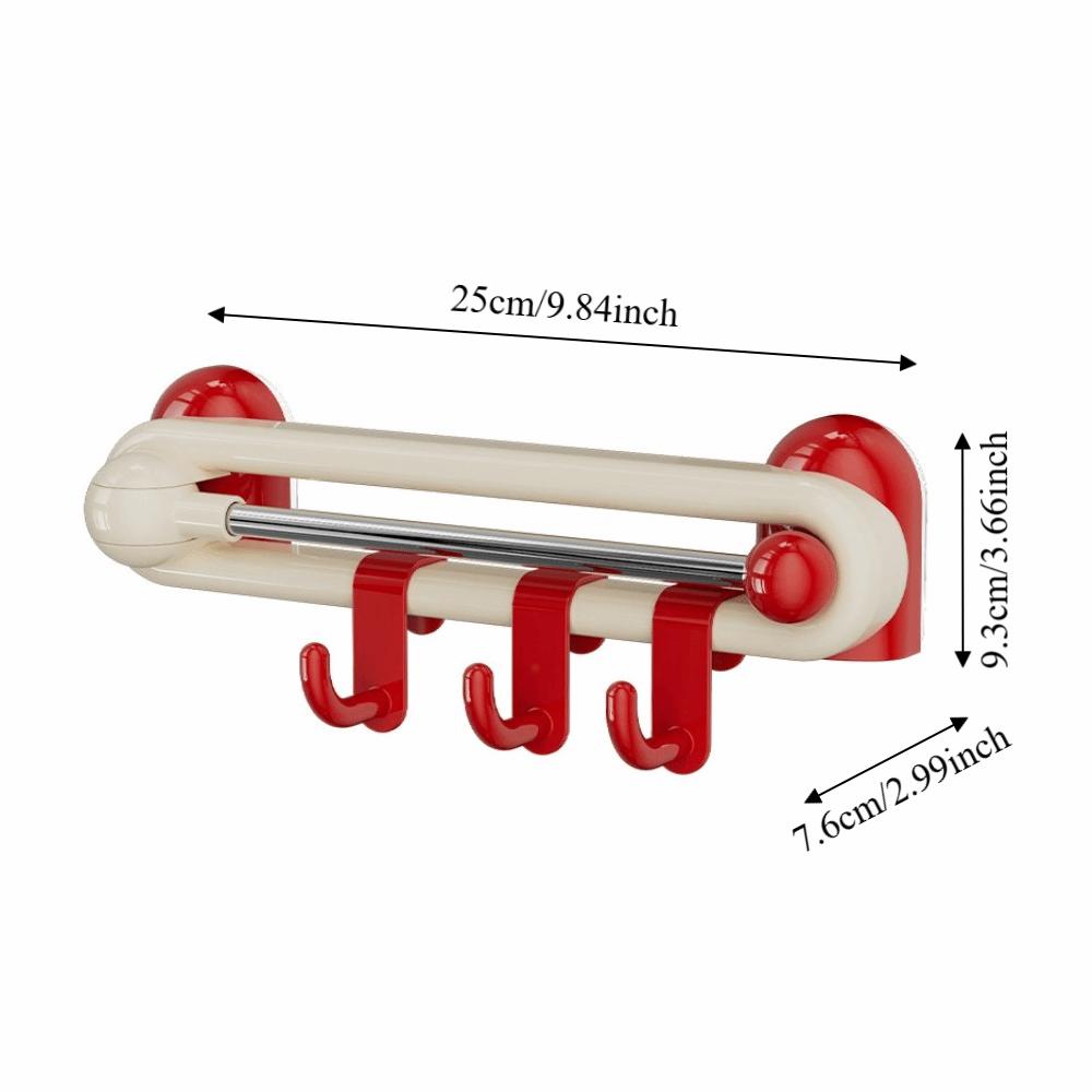 Wall Rotating Sliding Hooks Waterproof Plastic Wall Towel Hooks Space Saving Paste-on Kitchen Storage Hooks for Home