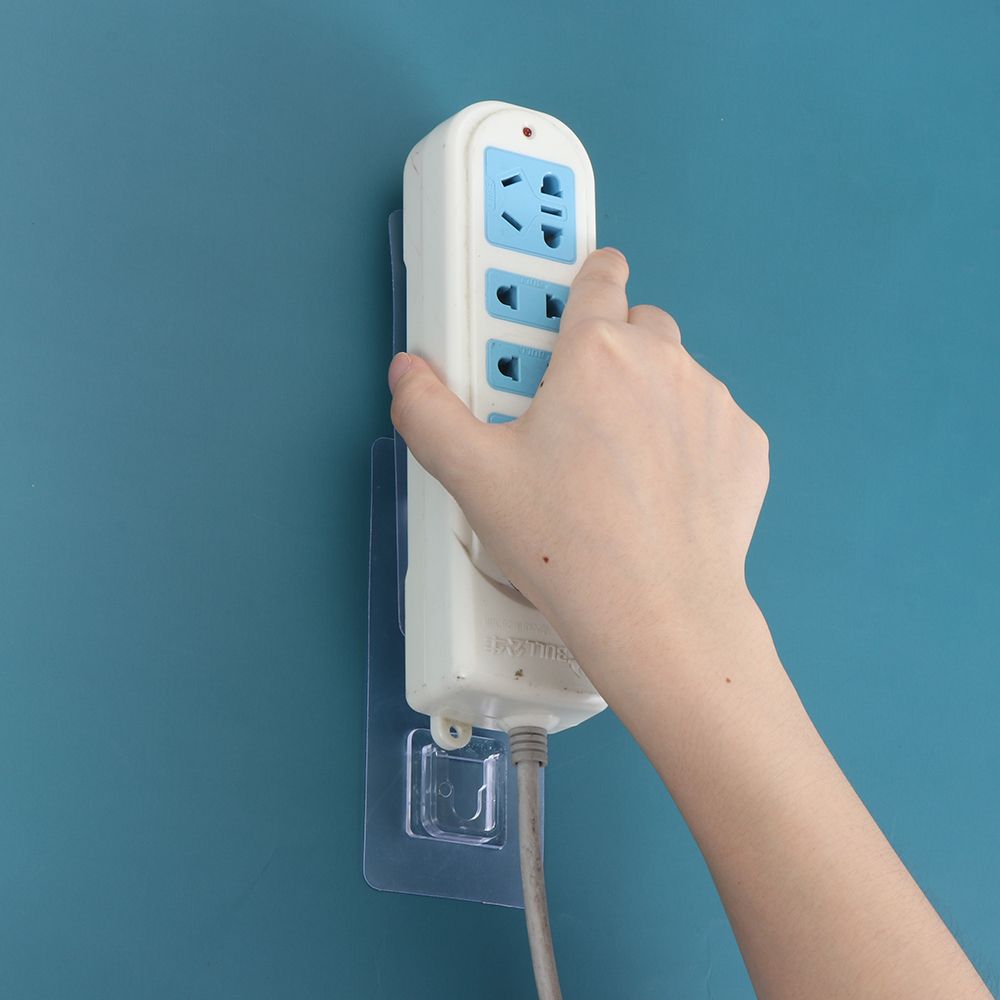 Бесшовный органайзер для хранения Без пробивания Наклейка для вилки Фиксатор вилки Прозрачный держатель для розетки