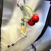 1 шт., кожаный ремешок для мобильного телефона, брелок в виде вишни, булавка, брелок для автомобиля, кулон 3D, корейская серия, вишневое сердце, цвет, столкновение INS