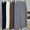 Women's High Waist Knitted Skirts Midi Sweater Skirt Ladies Split Back Skirts Spring Fall Women Clothing