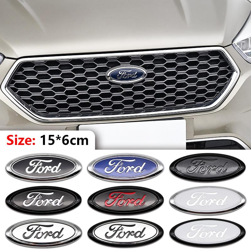 AACW1 15cm ABS Car Front Rear Trunk Badge Emblem Replacement For Ford Focus Mondeo EcoSport Ranger Fiesta Kuga Auto Tuning Accessories