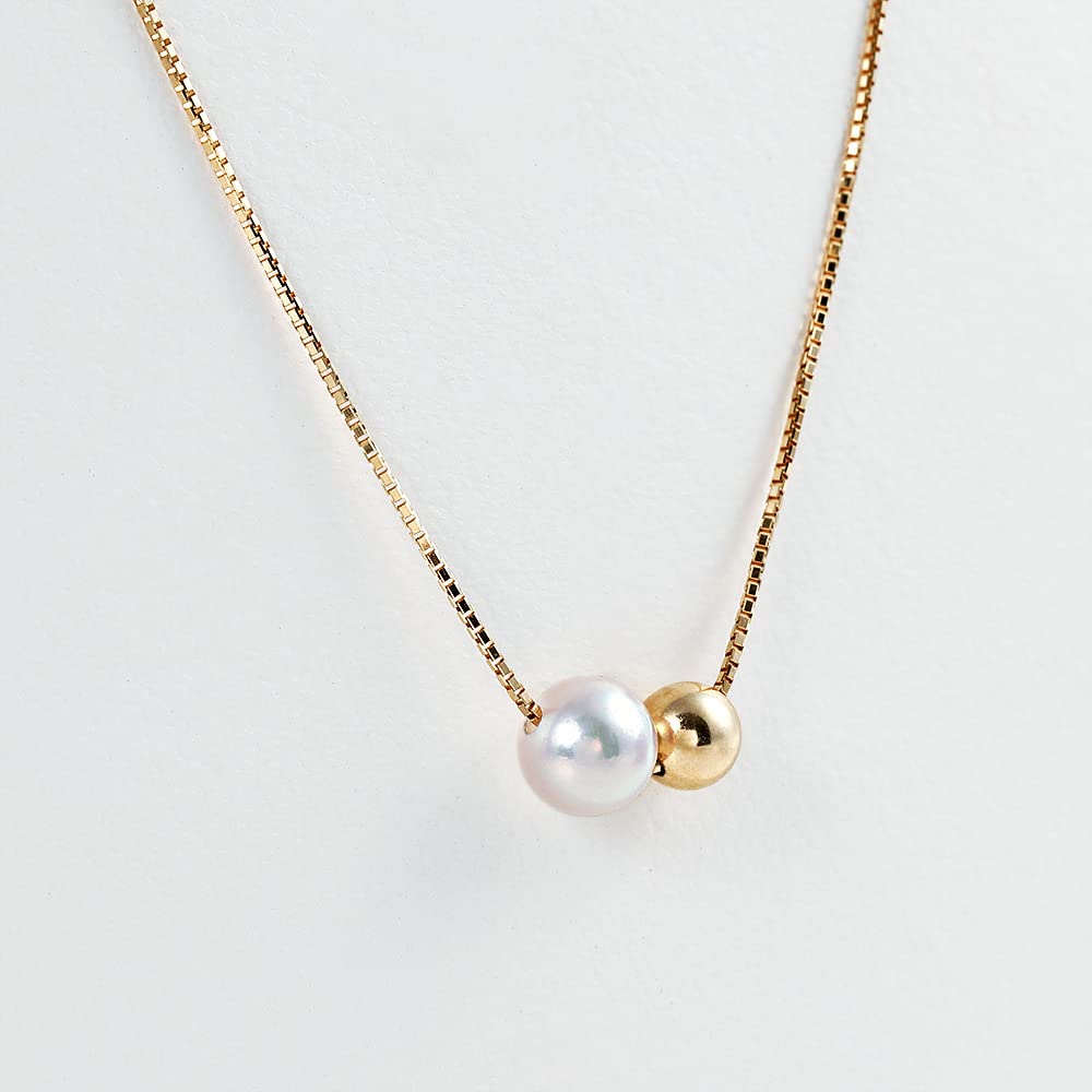 Sphere Pearl Pendant K18 Pearl Necklace [Moon Label] Women's [Gift Wrapped]