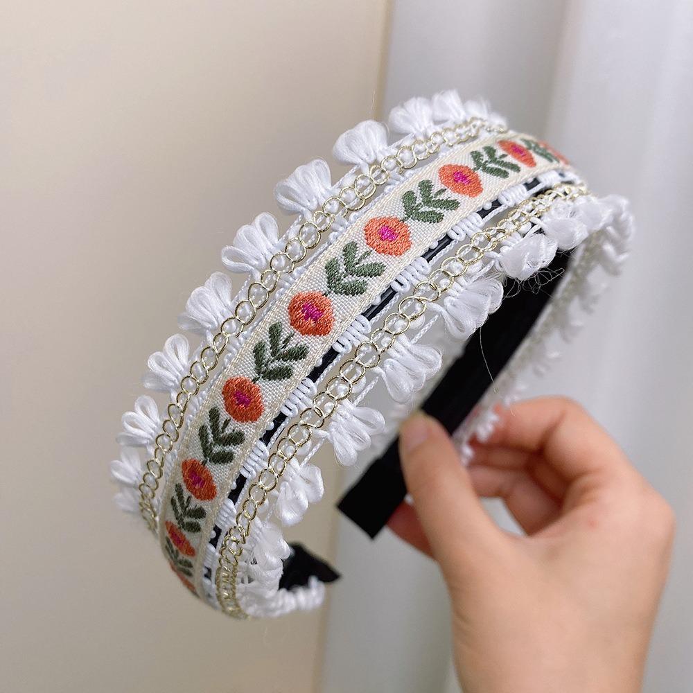 Retro Style Head Hoop Boho Headdress Hair Accessories Embroidery Headband  Women Girls
