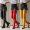 Fashion Big Size 43 Low Heels Thigh High Boot for Women Color Leg Boots Slim Boots Over The Knee Boots Winter Low Heel Shoes