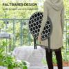 diameter 45cm Garden Side Table, Outdoor Round Folding Patio Table with Imitation Marble Glass Top, Small Coffee Table, Black and White