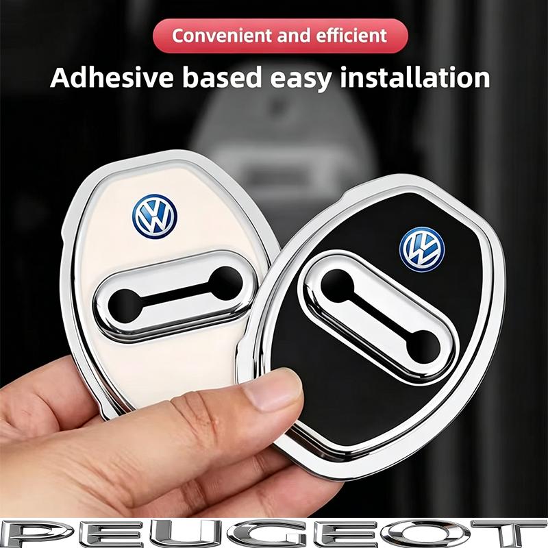 4Pcs Silicone Car Door Lock Cover Shock Absorber Accessories For VW GTI Polo Golf Passat Tiguan Arteon Touareg CC Taigo Hub Cap