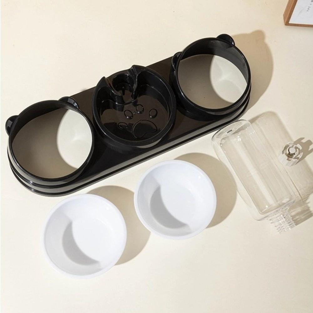 Double Bowl 3 in 1 Cat Feeder Neck Protection Cat Bowls Pet Supplies Pet Food Container Cat