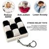 Keyboard Keychain Toy Portable Keyboard Stress Reliever Black White Keyboard Fidget Toy 9 Clicker Keychain for Stress Relief Portable Decompression