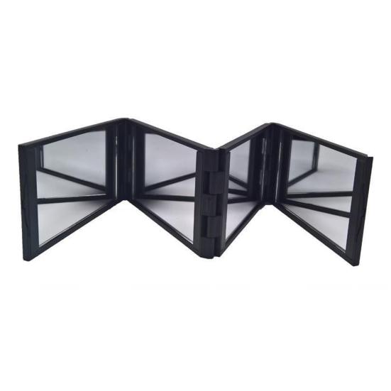 Многоугольное складное зеркало для самостоятельной стрижки, вид сзади, складное зеркало для макияжа, 4-стороннее плетение, парикмахерское зеркало на 360 градусов, портативное ручное зеркало