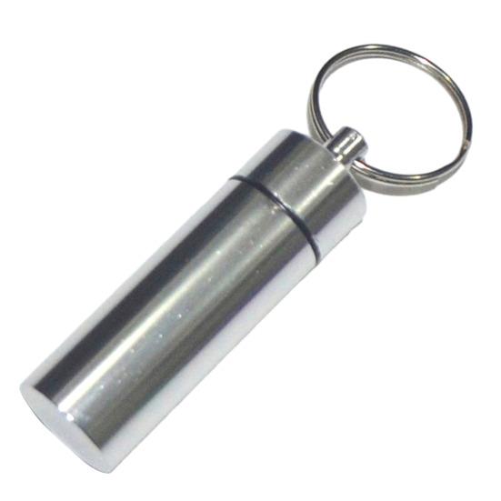 Portable Sealed Jar Keychain Screw Lid Aluminum Alloy Waterproof Flat Bottom Hanging Mini Tablet Pill Storage Bottle Container Holder Key Ring