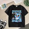 KPOP Охотники на демонов Детская одежда Футболка с коротким рукавом Милый тигр Харадзюку Футболка для мальчиков и девочек