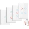AEE4-Tuya US Plug Wifi Smart Wall Switch No Neutral Wire Touch Sensor LED Light Switches Smart Home Alexa Google