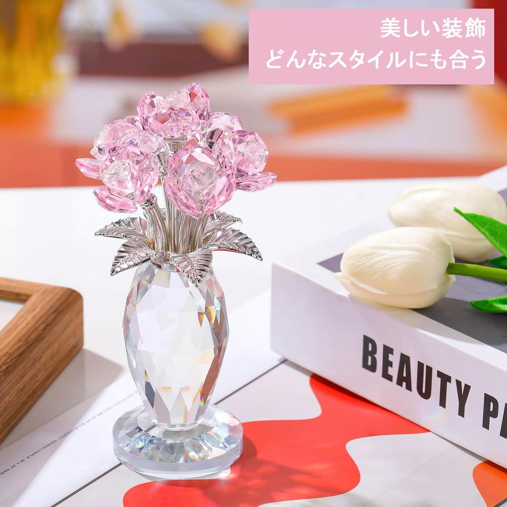 Кертари Кристальный Цветок Искусственный Цветок Интерьер День Свадьба Юбилей Подарок Жене K9 Цветок Розы Кристалл Никогда Не Вянет Роза Изделие из Стекла Фигурка