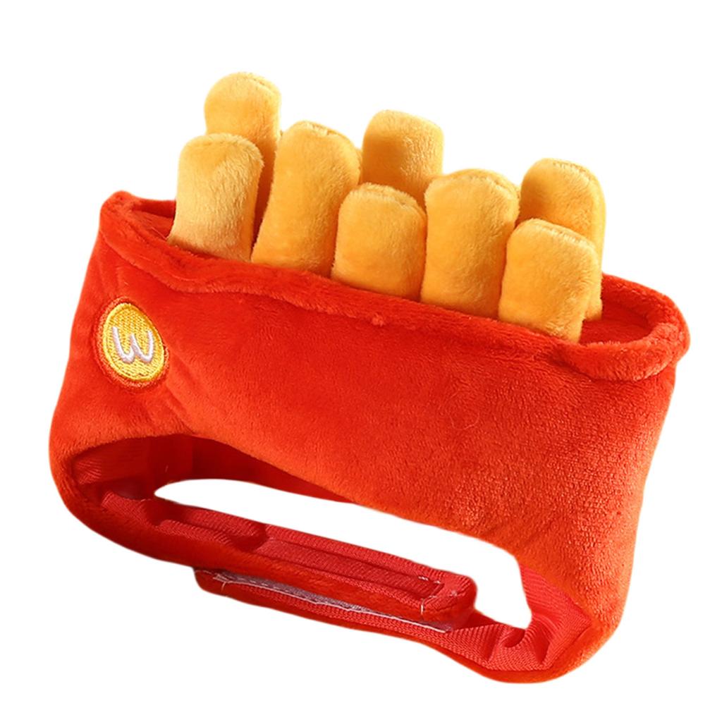 Плюшевая шапка-гамбургер для питомца для защиты ушей и головы, смешная шляпа на Хэллоуин для маленьких собак, кошек, теплая зимняя шапка