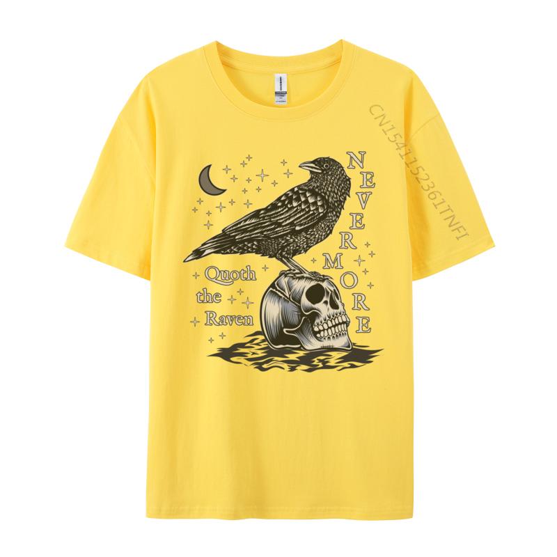 Nevermore The Raven Edgar Allan Poe Dark Academia Literature Casual T-Shirt New Summer/Fall Tops & Tees Cotton Men