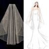 Comb Style Short Bridal Veil Luxury Pencil Edge Wedding Veil Sparkling Veil White Champagne Bridal Face