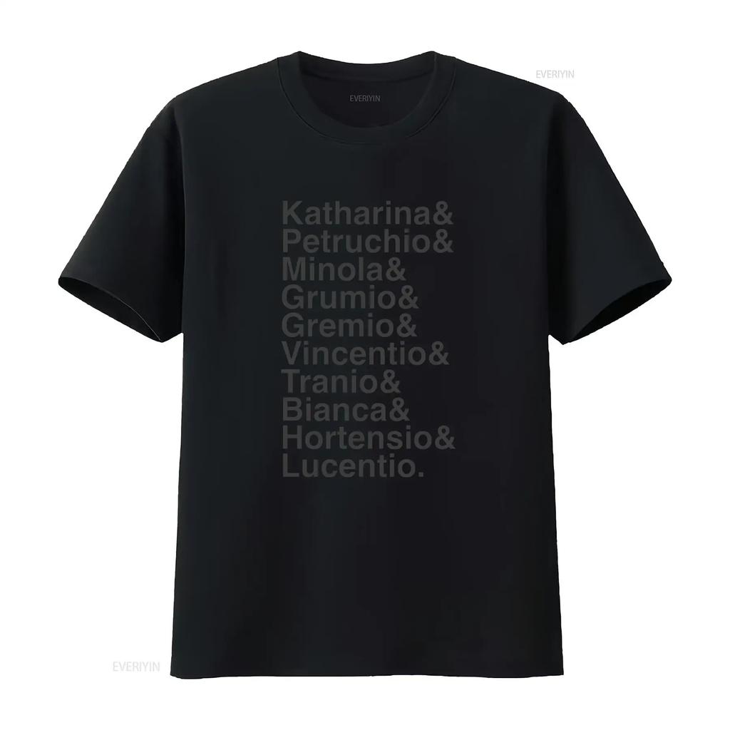 Shakespeares The Taming of Shrew Names List T Shirt Theater Fan Actor Theatre vintage Washed Versatile graphic Casual