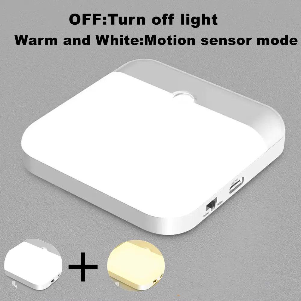 Wireless Smart Motion Sensor Night Lamp With Switch Bedroom Decor Magnetic Children's Gift Decoration White Led Night Light