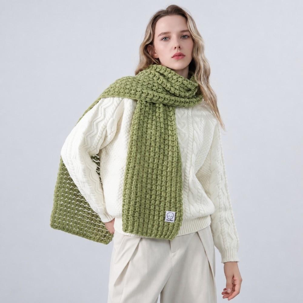 Keep Warm Knitted Scarf Solid Color Warm Neckscarves Fashion Winter Warm Scarf Women