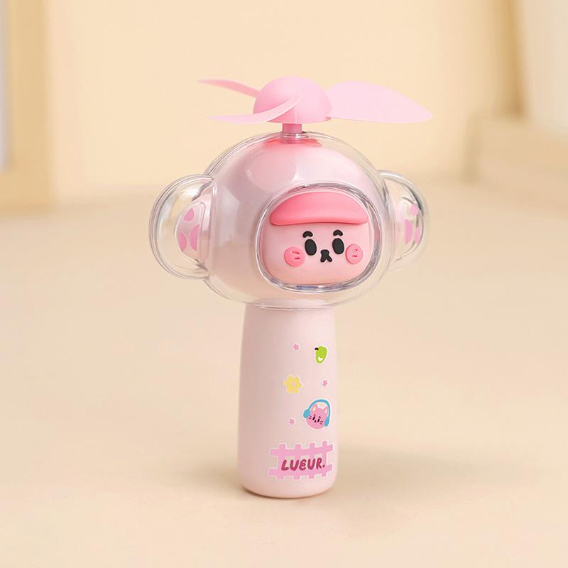 Portable USB Rechargeable Cartoon Mini Fan - Creative Student Gift