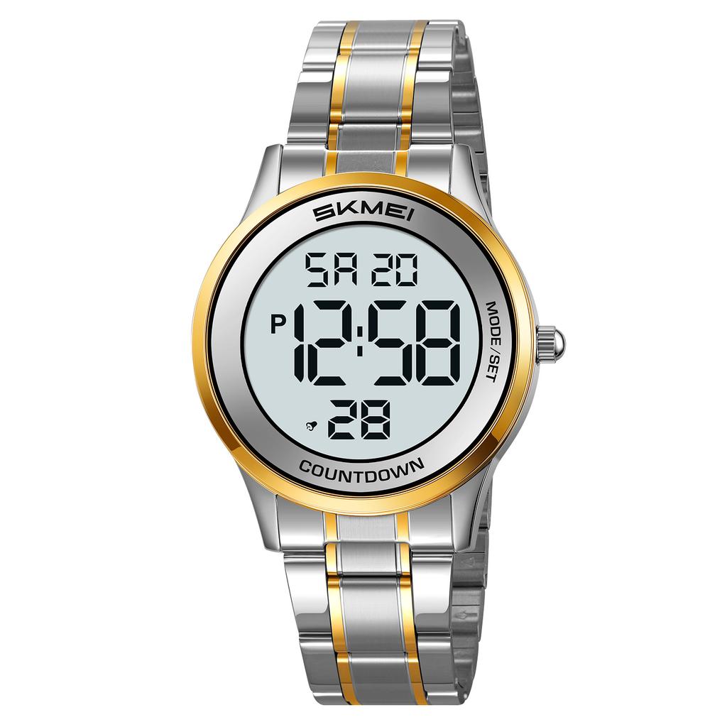 SKMEI 2425 Electric Wristwatch Fashion Casual Clock 3Bar Waterproof EL Light Stopwatch Week Date Calendar Countdown Timer
