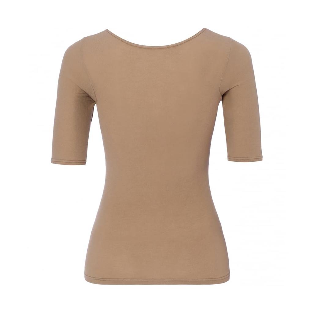 Triumph Sleeve Top with Warm Cotton Inner Size M 5/8 100% 5380, Brandy,