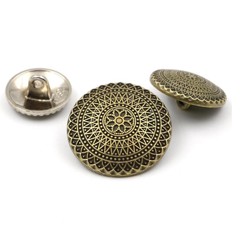 10 шт. Круглая форма DIY пуговицы на хвостовике аксессуары для одежды пуговицы поделки металлические пуговицы ремонт шитье сплав костюм пальто