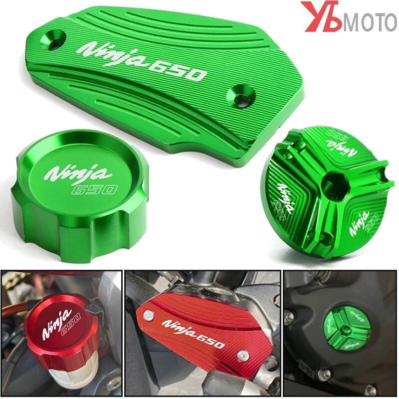 Для Kawasaki NINJA 650 NIINJA650-2023 аксессуары для мотоцикла, передняя и задняя крышка бачка тормозной жидкости, крышка заливной горловины моторного масла