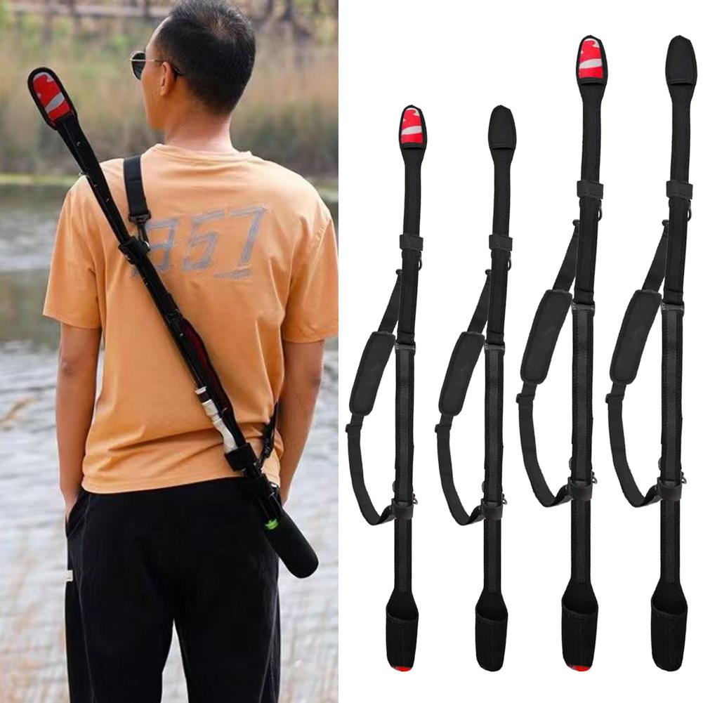 Fishing Rod Carry Strap Adjustable Fishing Rod Storage Bag Portable Wear-resistant Fastener Tie for Outdoor Fishing