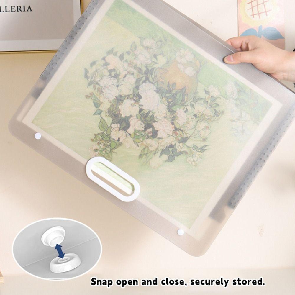 Four Layers Painting Paper Storage Bag Portable Drawing Paper Collection Book  School Office