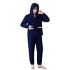 Vulcanodon Pajama Loose with Comfortable Size Perfect Gift Men's Set, Open-Front, Skin-Friendly, Warm, Windproof, Fluffy, Fit, Pockets, Hood, Navy, M,
