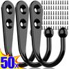 50/1PCS Alloy Hooks with Screws Wall Mounted Hanging Hangers for Coat Towel Bags Caps Hook Kitchen Bathroom Storage Rack Holders
