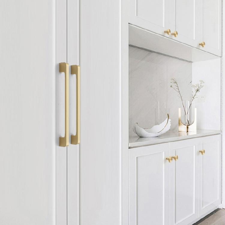 Furniture Decorative Handle Long Square Brass Dressers Knob Simple Bedside Cabinet Pull Wardrobe Handle Easy to Install
