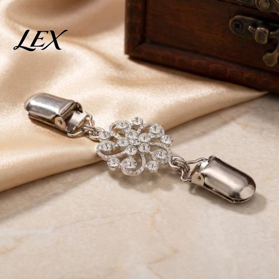 Decorative Dress Clips 4Pcs Vintage Sweater for Women Girls, Retro Floral Cardigan Clips, Elegant Scarf Clasps Practical Fabric Fasteners Shawl Clip,