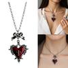 Multipurpose Love Heart Bowknot Gothic Necklace with Crosses Pendant Adjustable Length Designs Jewelry Accessory