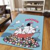Moomin3 Flannel Pattern Square Carpet,Area Rug,Carpet Rug for Living Room Bedroom Sofa Playroom Decor,Non-slip Floor Mat