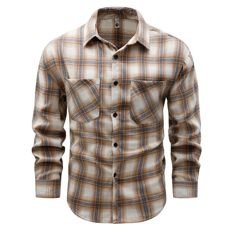 Men S Vintage American Style Cleanfit Short Sleeve Plaid Shirt