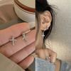 1Pair Simple Personalized Asymmetric Cross Earrings For Women Girls  Versatile Drop Earrings Jewelry Accessories Gifts