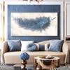 Nordic Grey Blue Feather Painting Modern Abstract Canvas Painting Wall Art Pictures for Living Room Aisle Big Size Prints Decor