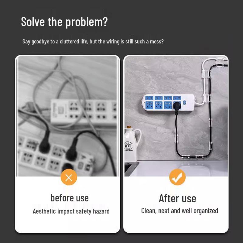 Клипса-органайзер для кабелей: Самоклеящийся настенный держатель для проводов для организации кабелей передачи данных и сети