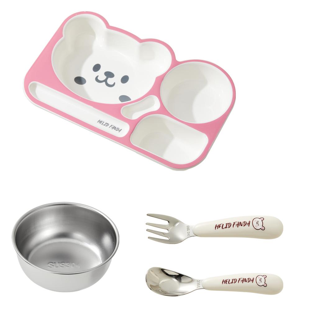 Новая мультяшная пластиковая разделенная обеденная тарелка с суповой миской многоразовые тарелки для еды для детей безопасный поднос для еды в микроволновой печи